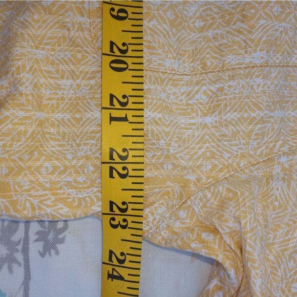 Columbia Button Up Shirt Mens Large L Yellow Cotton Pocket Logo Outdoor - Picture 5 of 7